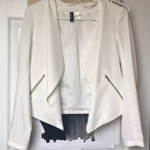 Cropped white blazer